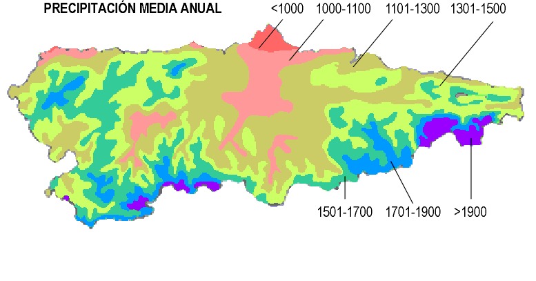Mapa de precipitación total anual